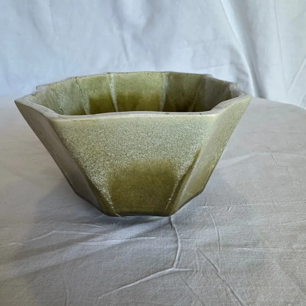 Vintage Planter Green Drip Glaze by California Pottery